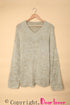 V Neck Drop Shoulder Knitted Sweater